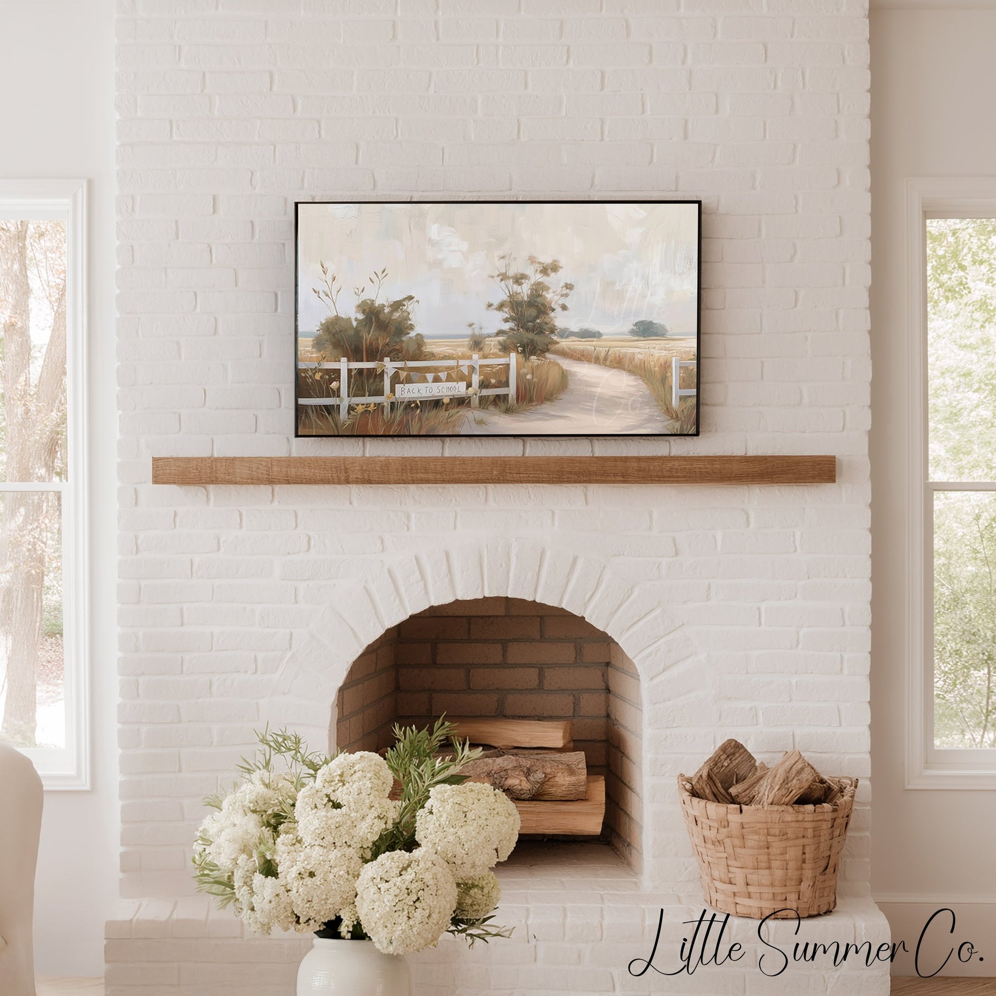 Back To School Sign Frame TV Art displayed on a TV