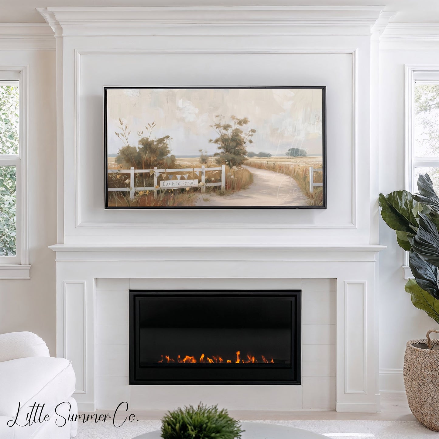 Back To School Sign Frame TV Art displayed on a TV