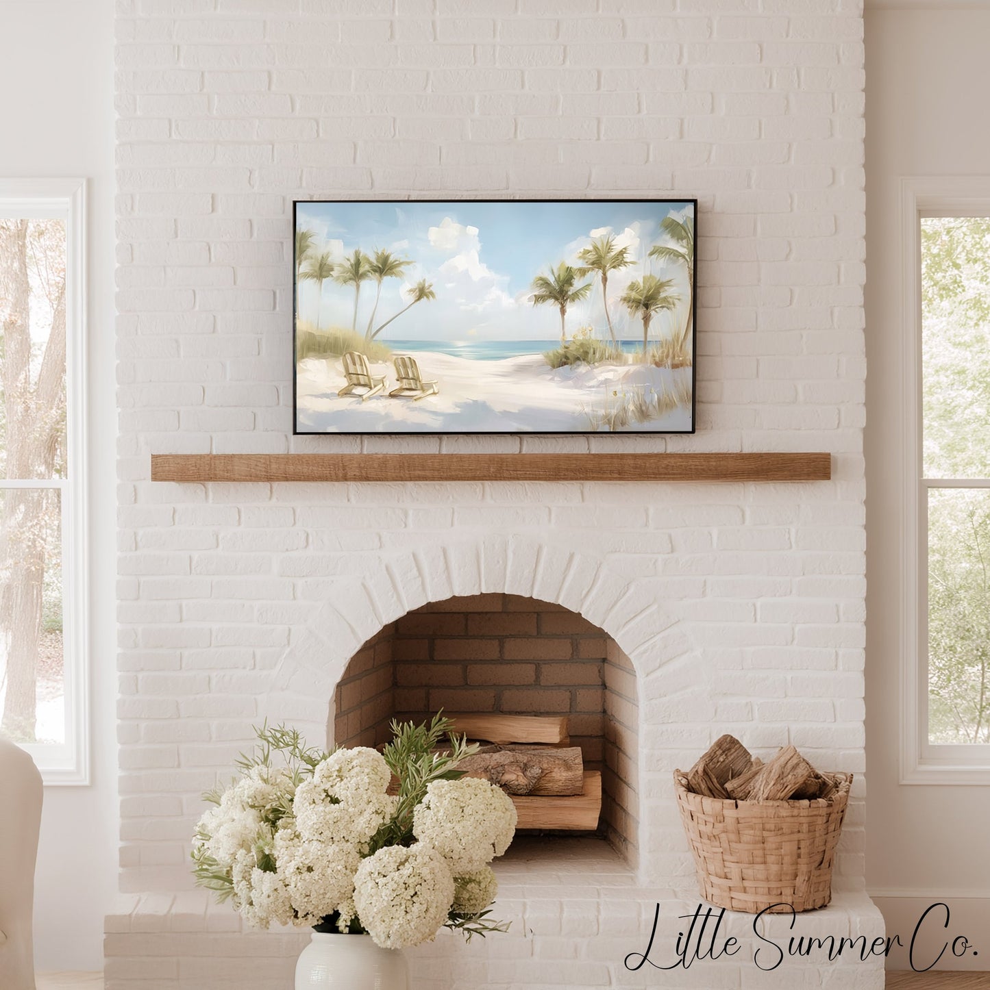 Palm Beach Chairs Frame TV Art displayed on a TV