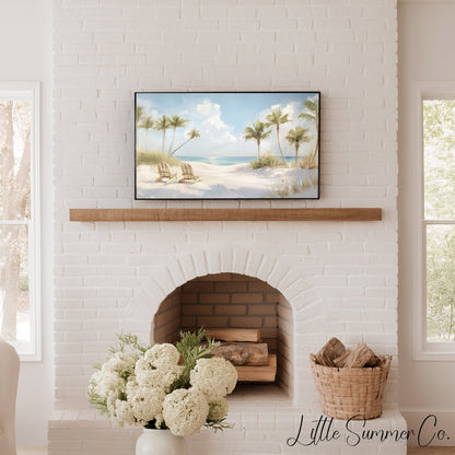 Palm Beach Chairs Frame TV Art displayed on a TV