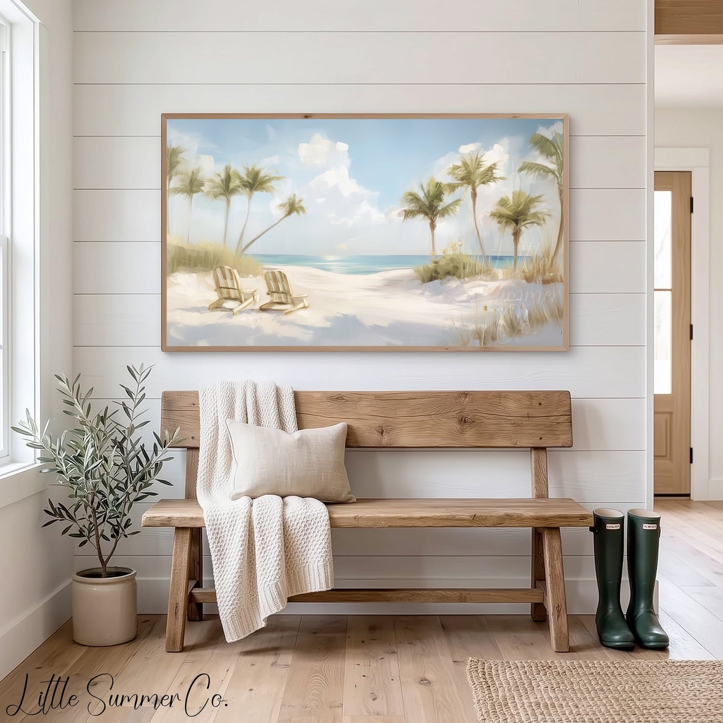 Palm Beach Chairs Frame TV Art displayed on a TV