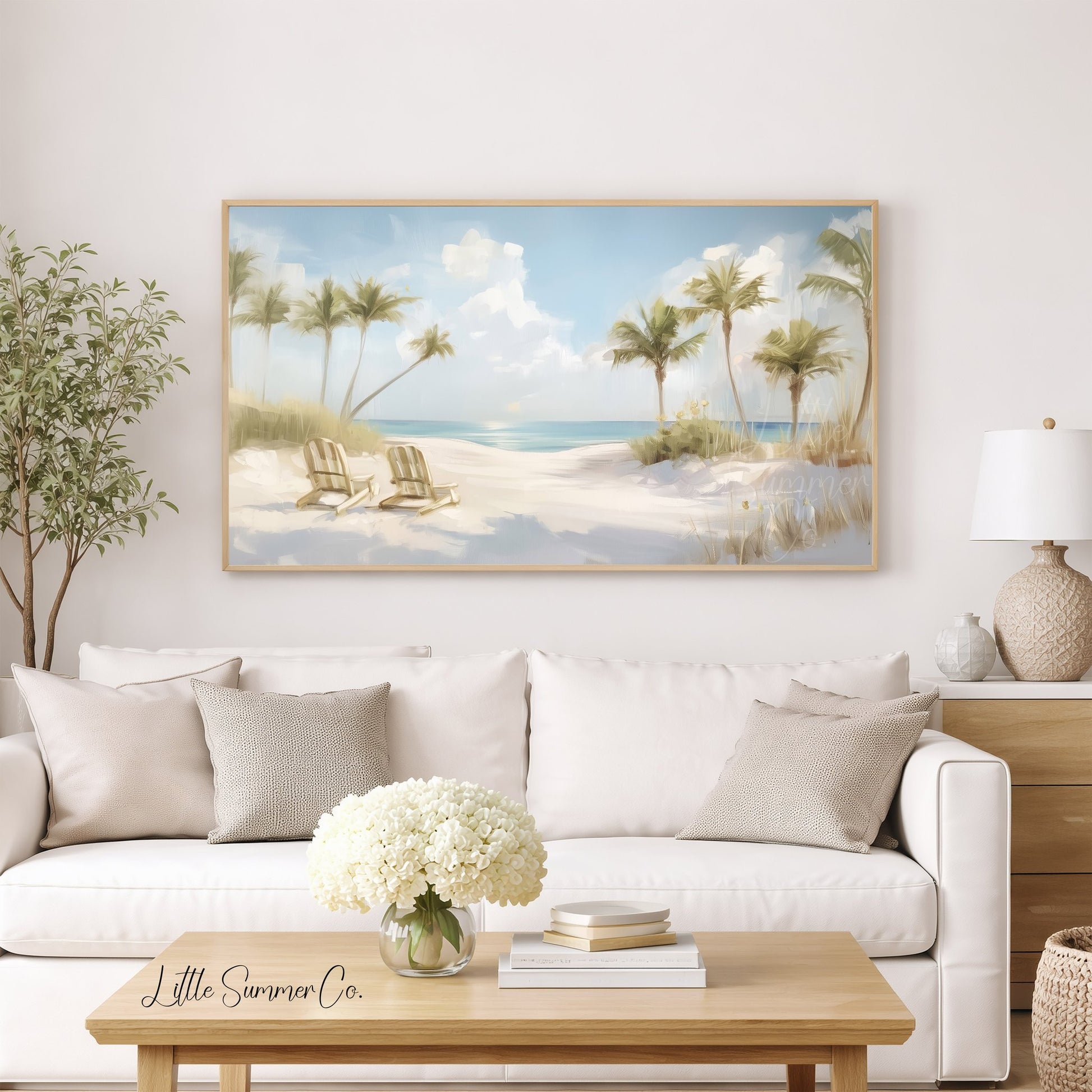 Palm Beach Chairs Frame TV Art displayed on a TV