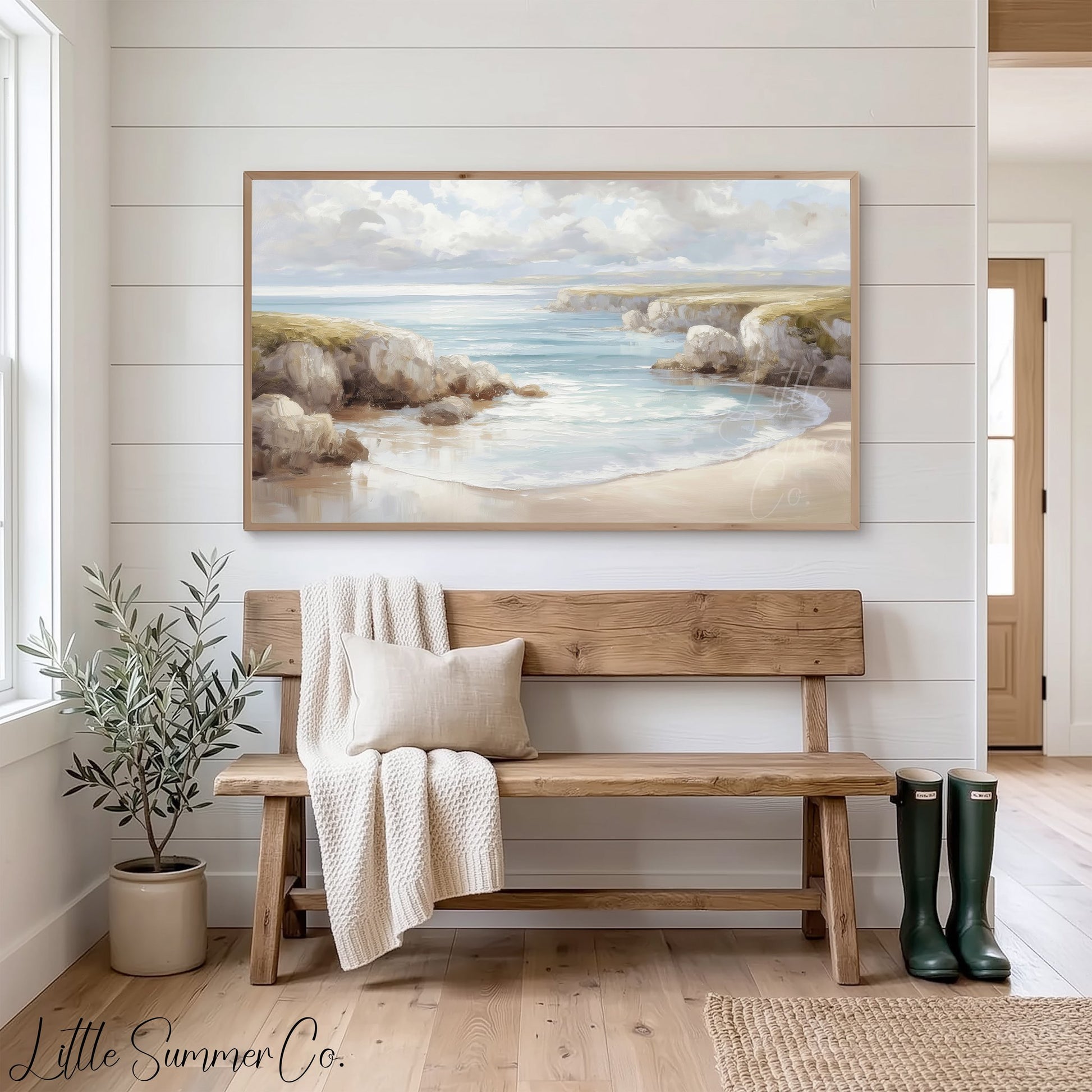 Rocky Cove Frame TV Art displayed on a TV
