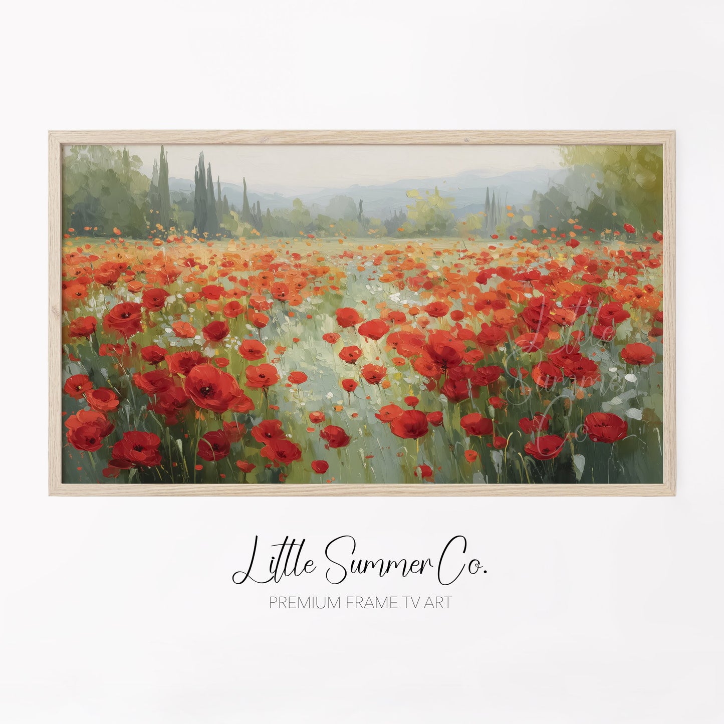 Poppy Field Frame TV Art displayed on a TV