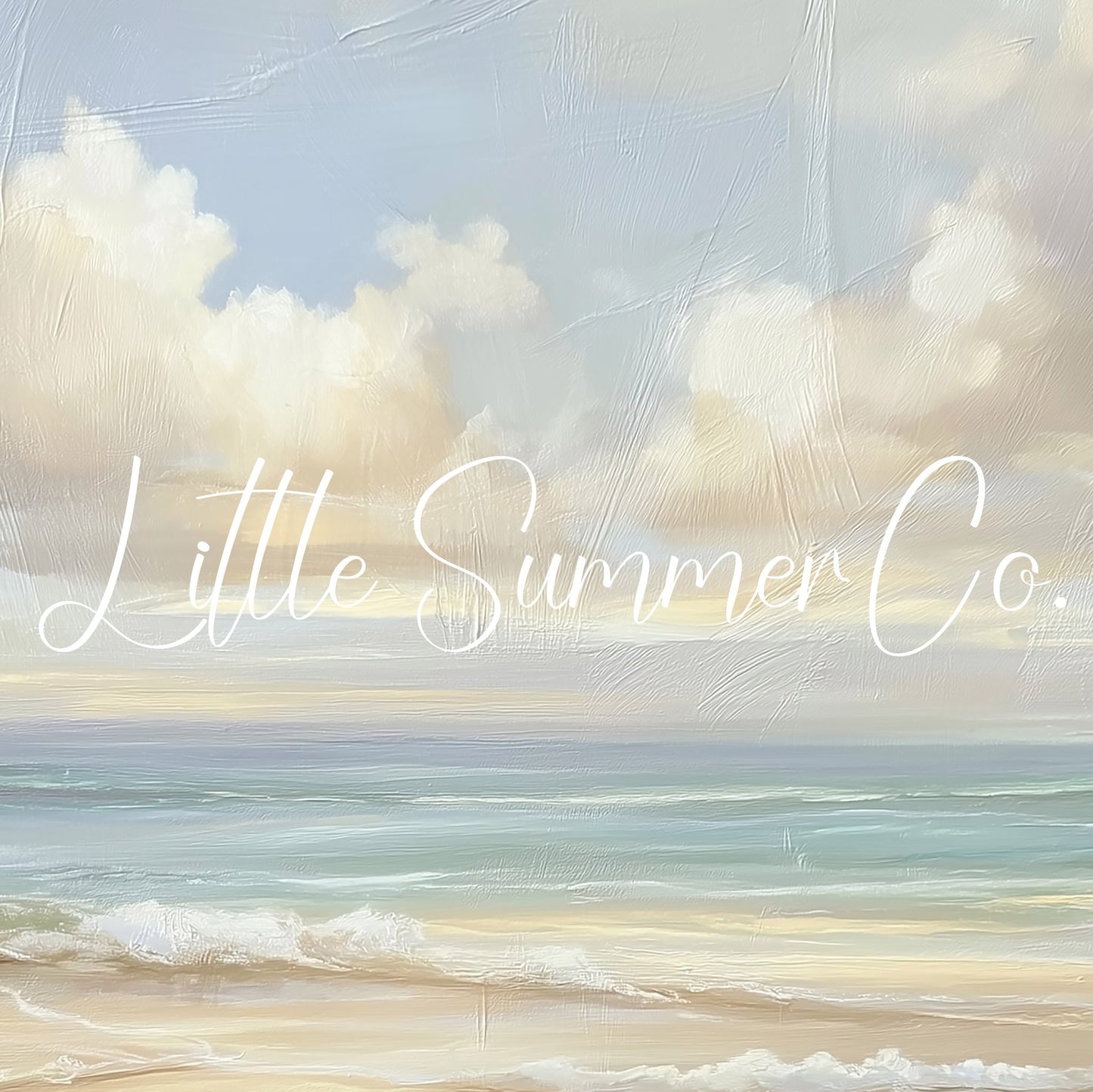 Soft Pastel Coastal Beach Scene Frame TV Art displayed on a TV
