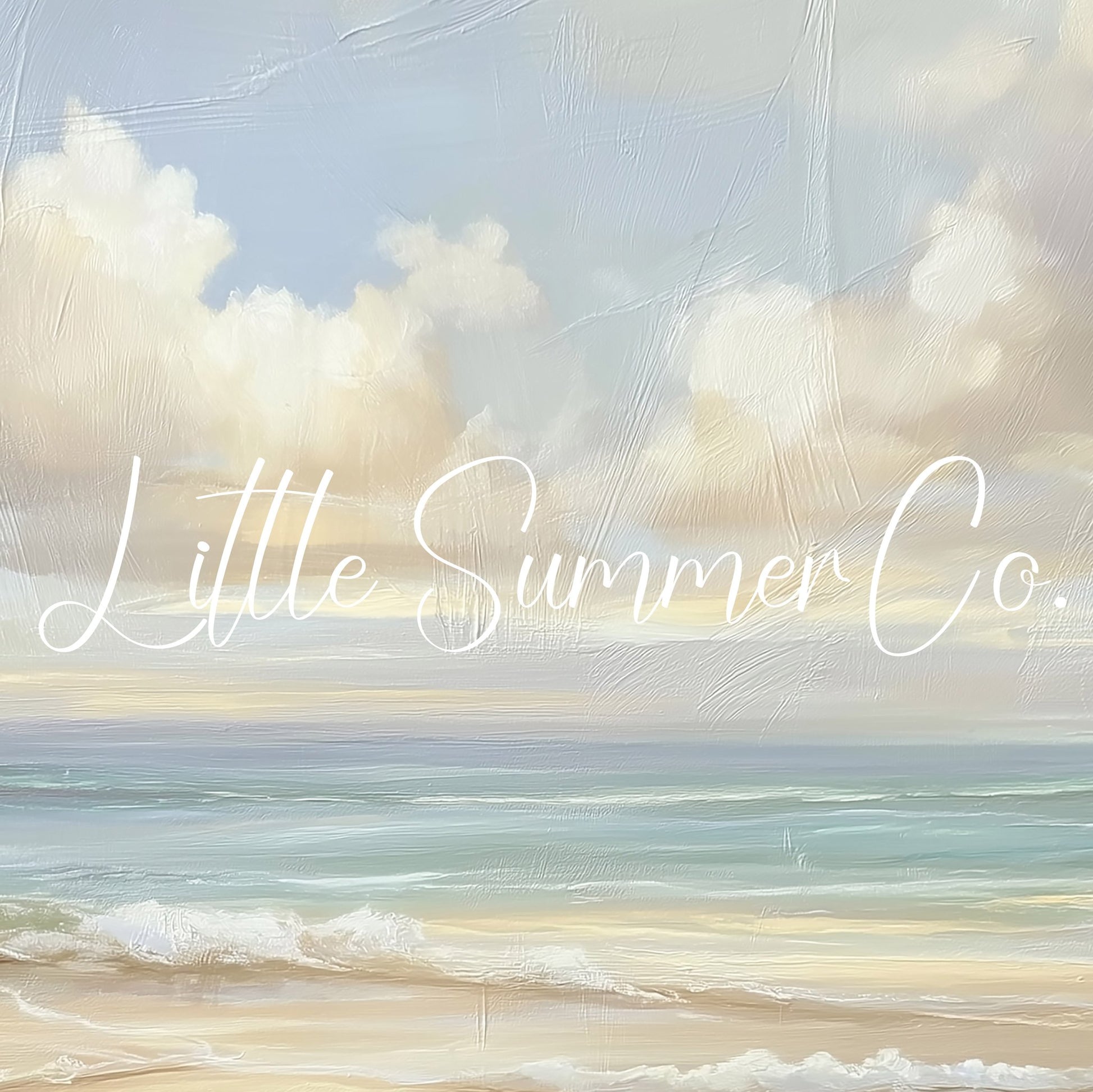 Soft Pastel Coastal Beach Scene Frame TV Art displayed on a TV