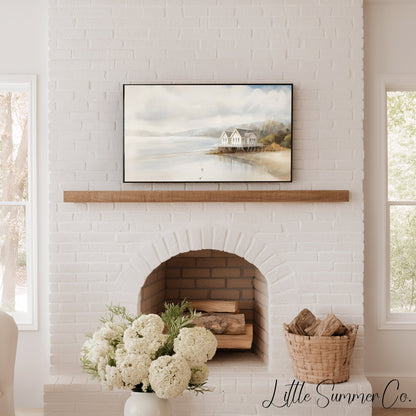 Lake House Frame TV Art displayed on a TV