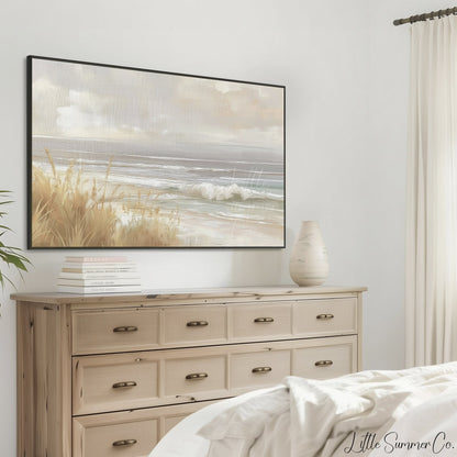 Beach Dune Waves Frame TV Art displayed on a TV