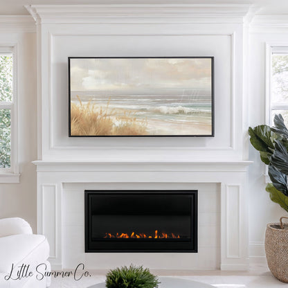 Beach Dune Waves Frame TV Art displayed on a TV