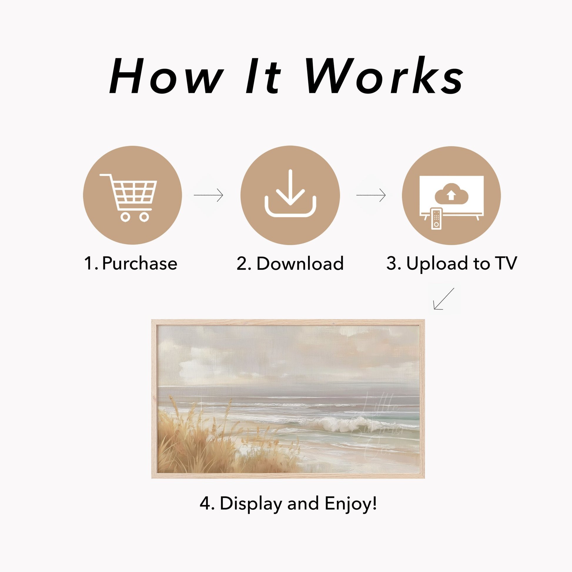 Beach Dune Waves Frame TV Art displayed on a TV