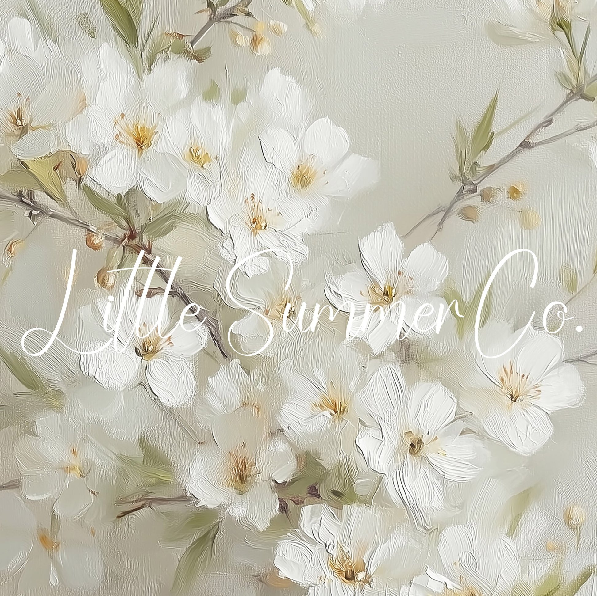 White Cherry Blossom Branch Bouquet Frame TV Art displayed on a TV