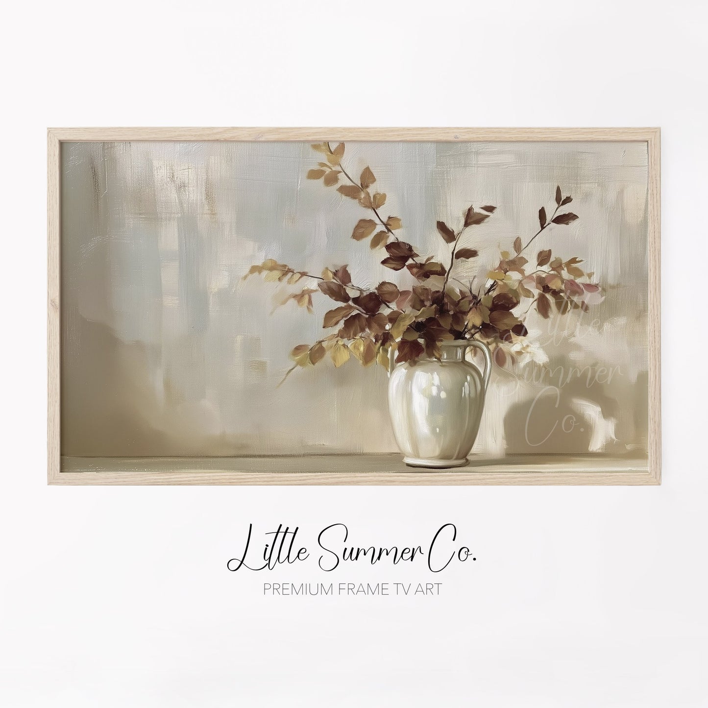Autumn Branch Vase Frame TV Art displayed on a TV