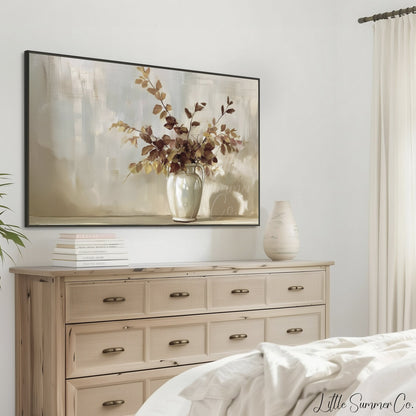 Autumn Branch Vase Frame TV Art displayed on a TV