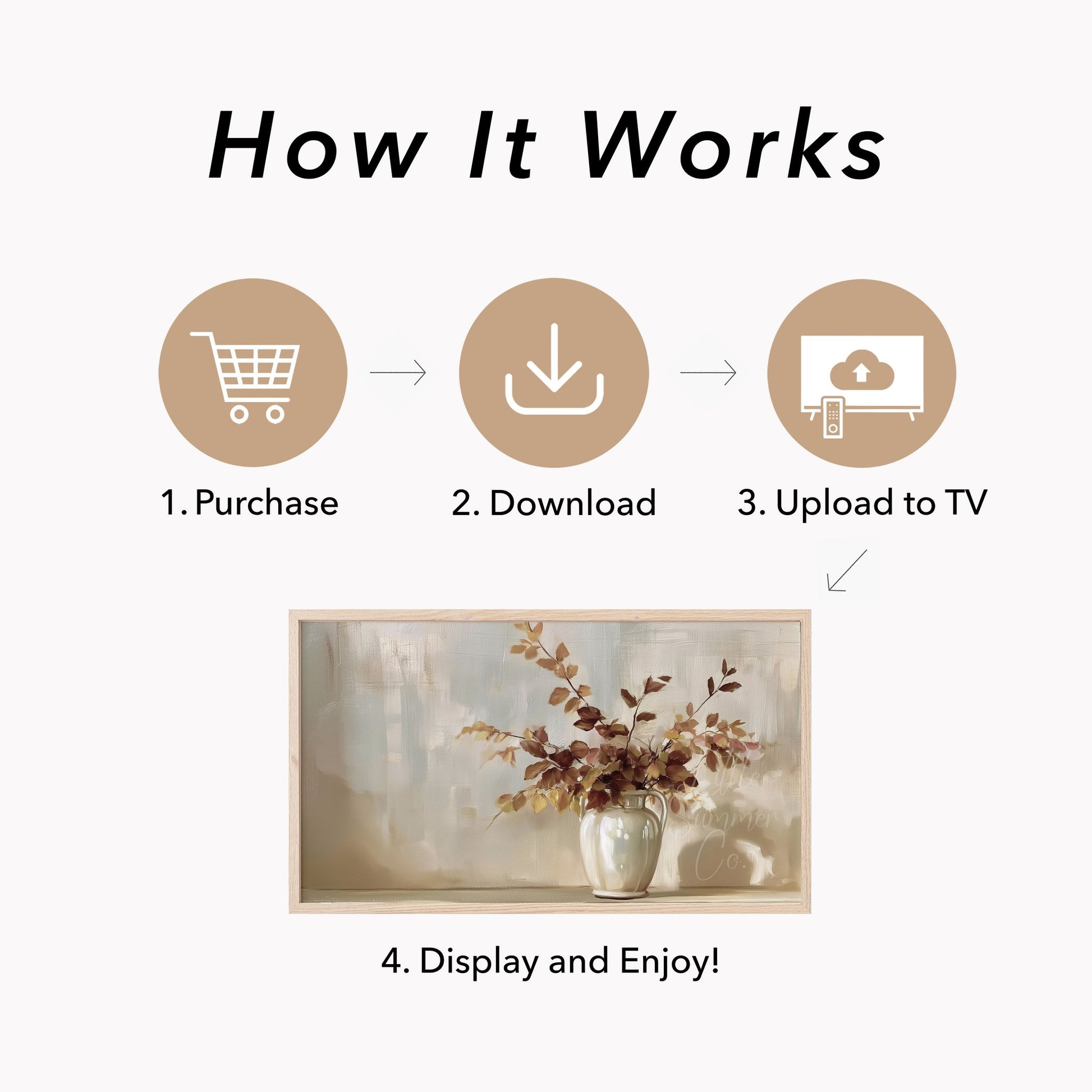 Autumn Branch Vase Frame TV Art displayed on a TV