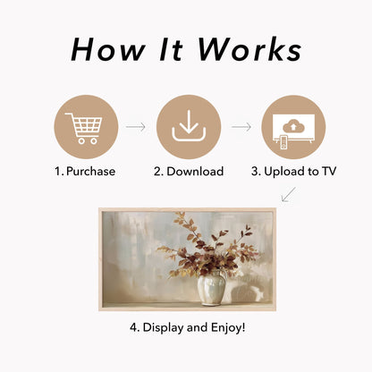 Autumn Branch Vase Frame TV Art displayed on a TV