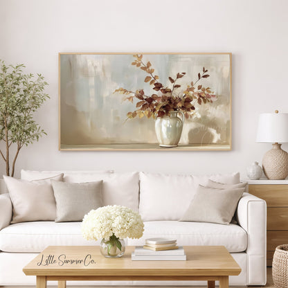 Autumn Branch Vase Frame TV Art displayed on a TV