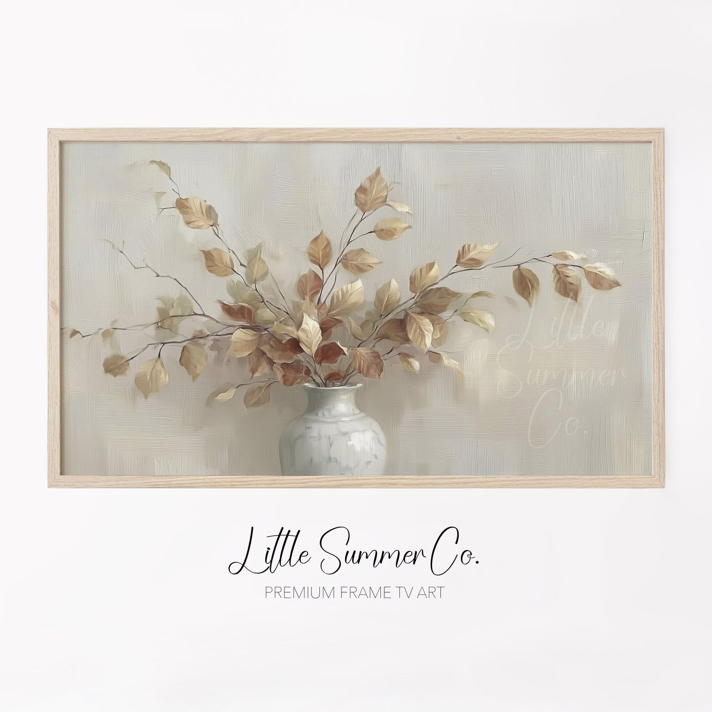 Autumn Leaves Vase Frame TV Art displayed on a TV