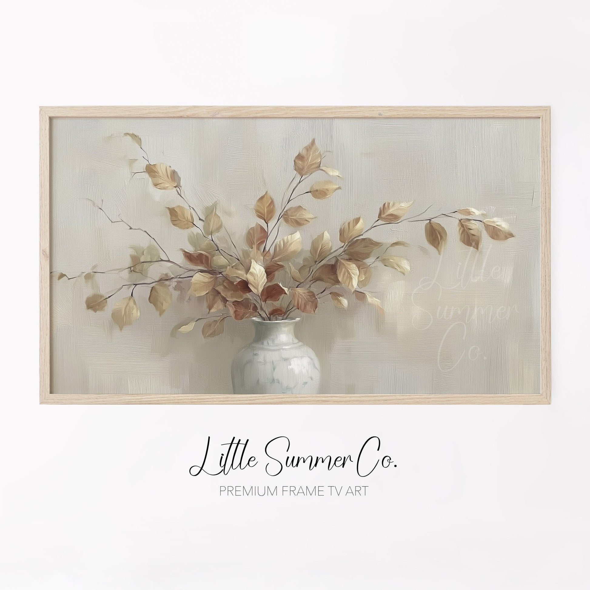 Autumn Leaves Vase Frame TV Art displayed on a TV