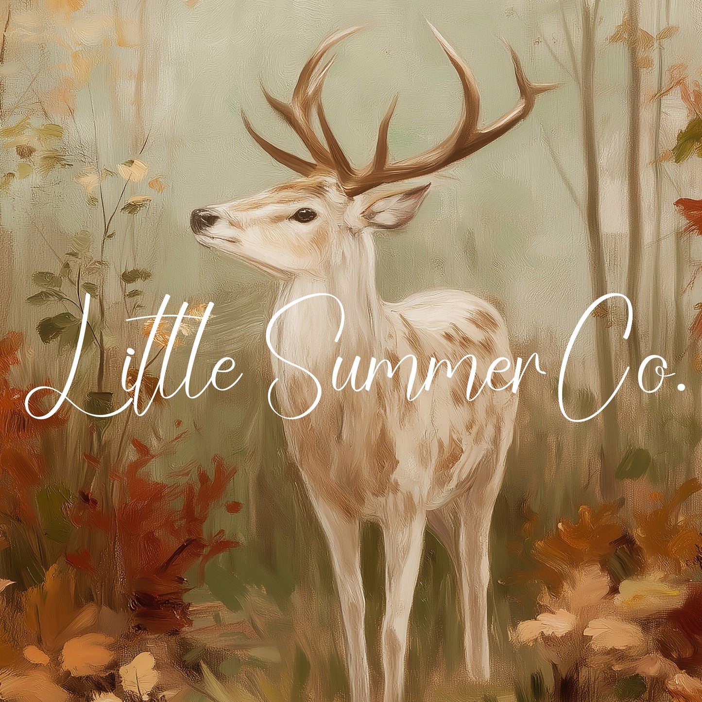 Woodland Deer Frame TV Art displayed on a TV