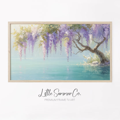 Wisteria Tree Frame TV Art displayed on a TV