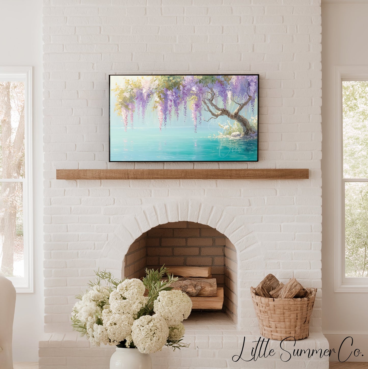 Wisteria Tree Frame TV Art displayed on a TV