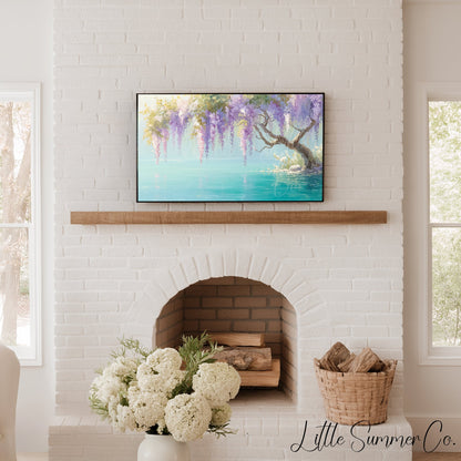 Wisteria Tree Frame TV Art displayed on a TV