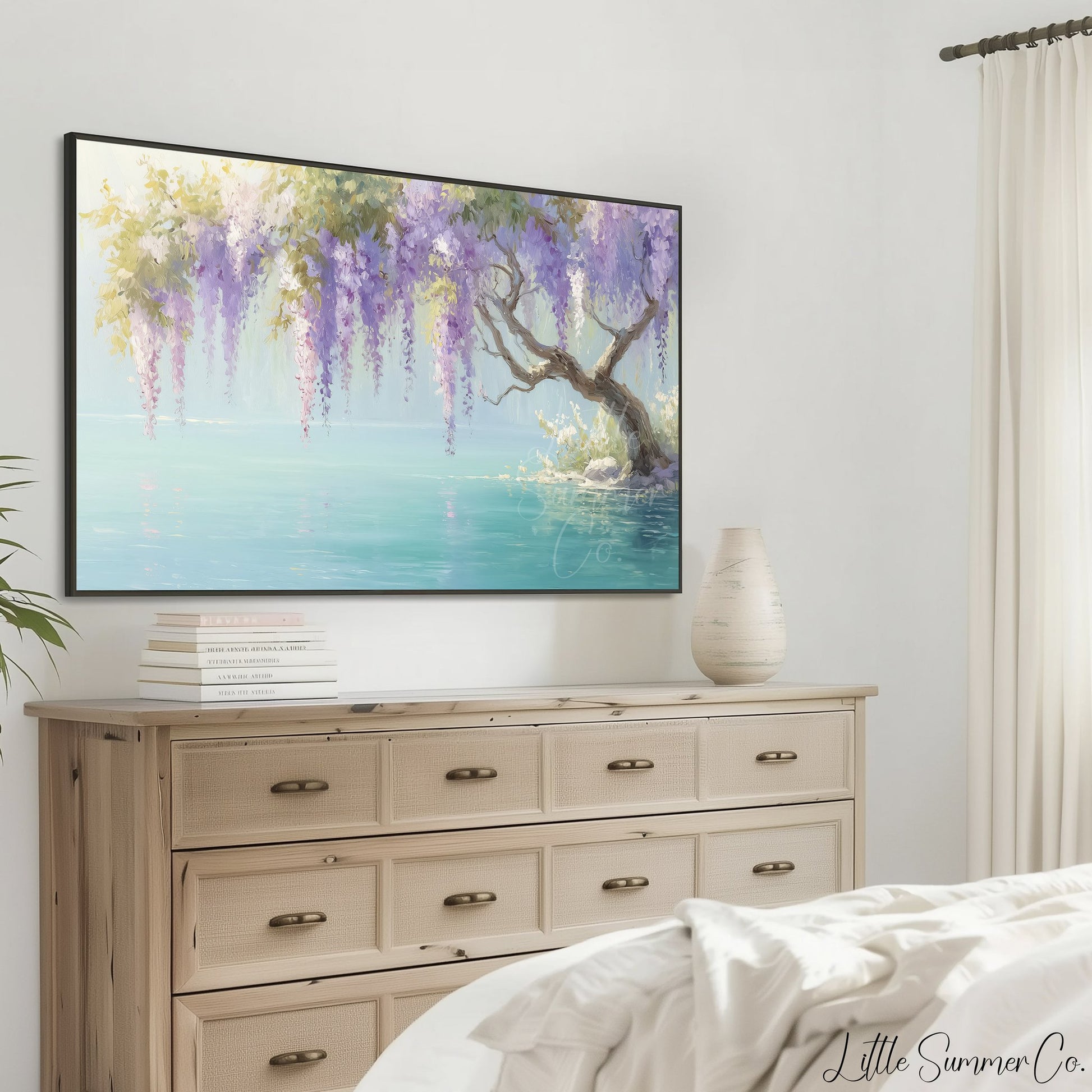 Wisteria Tree Frame TV Art displayed on a TV