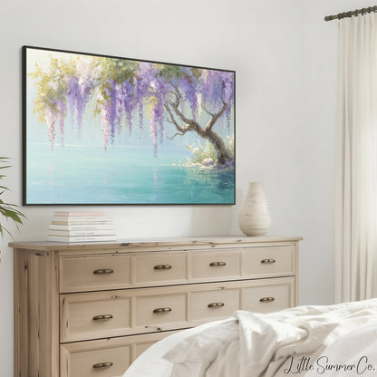 Wisteria Tree Frame TV Art displayed on a TV
