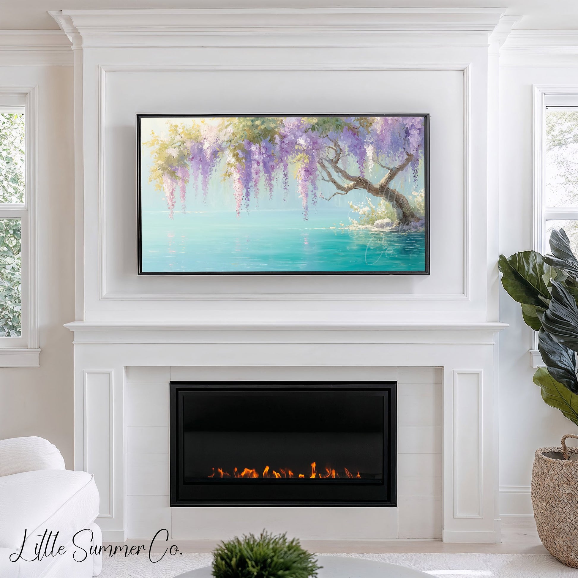 Wisteria Tree Frame TV Art displayed on a TV