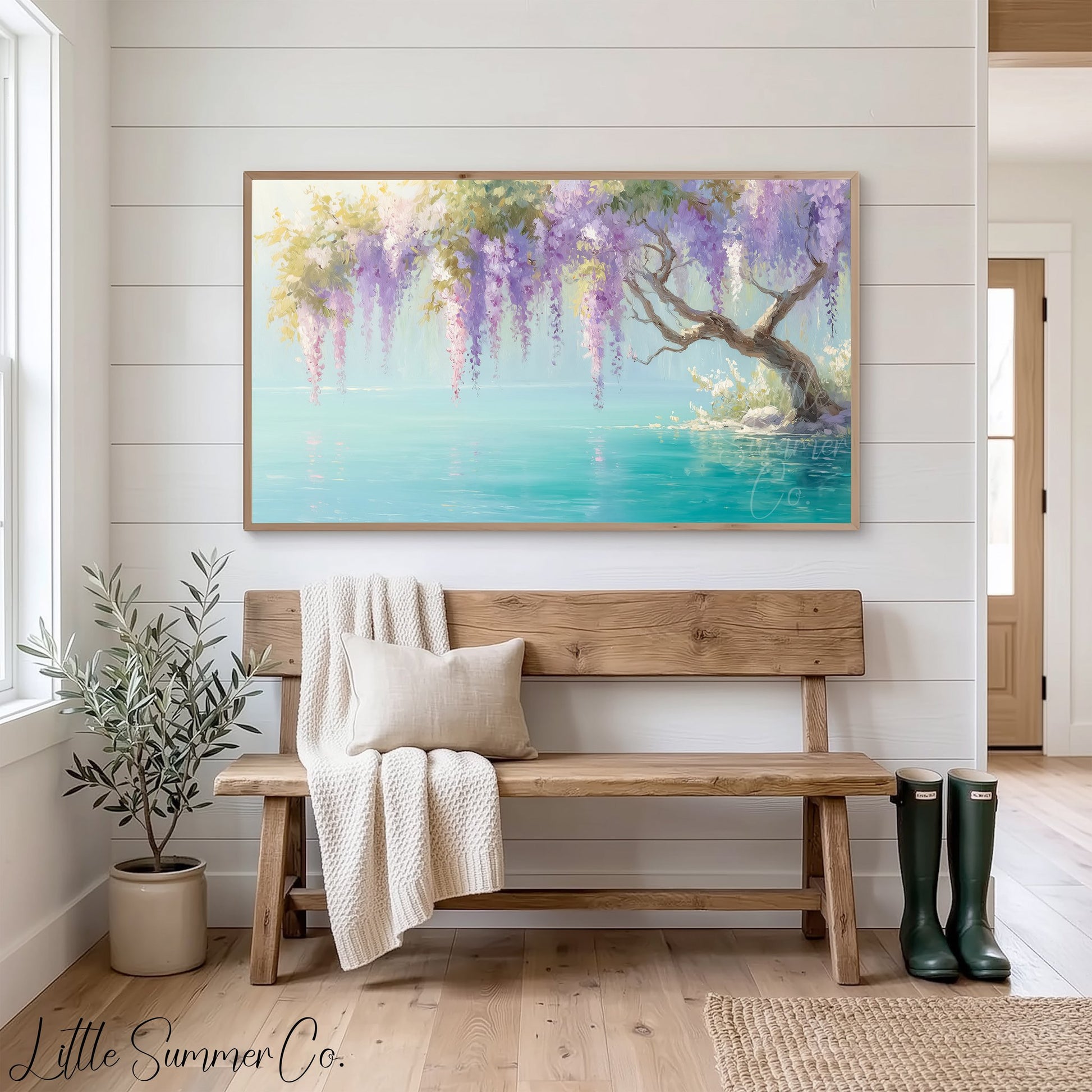 Wisteria Tree Frame TV Art displayed on a TV