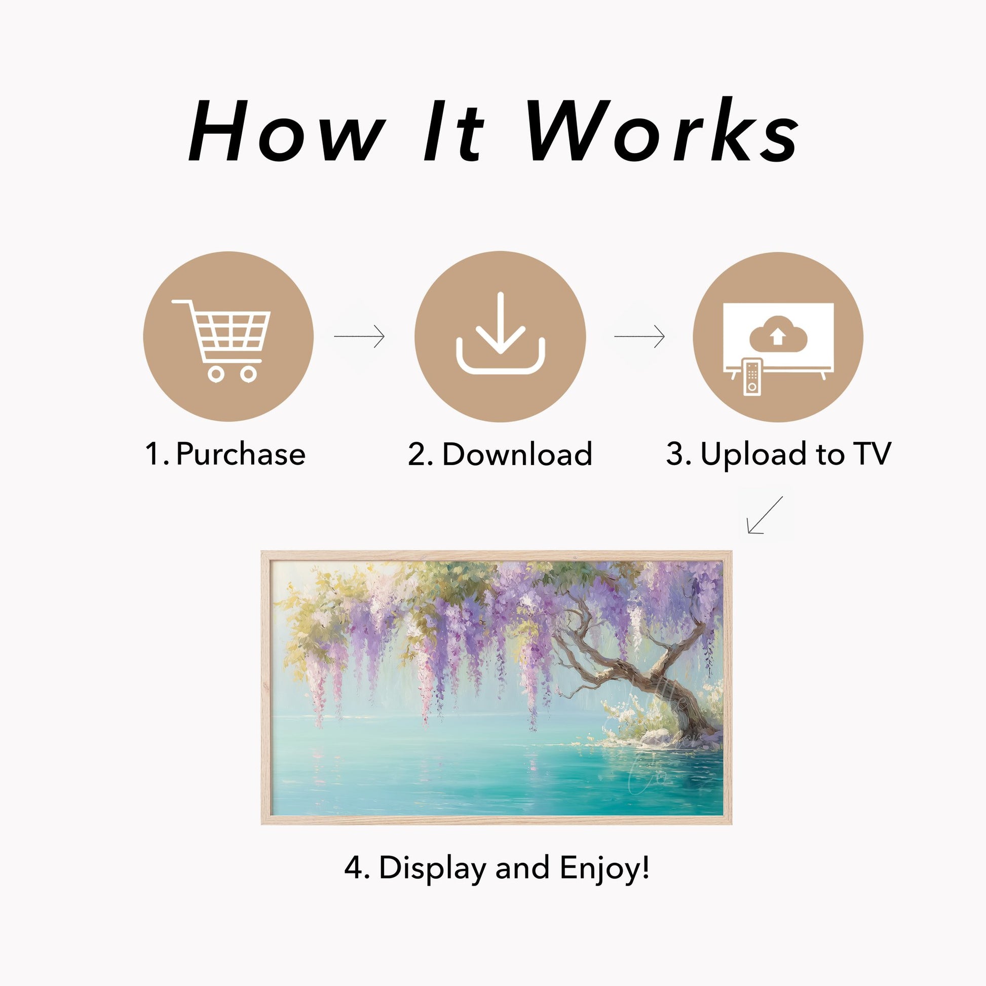 Wisteria Tree Frame TV Art displayed on a TV