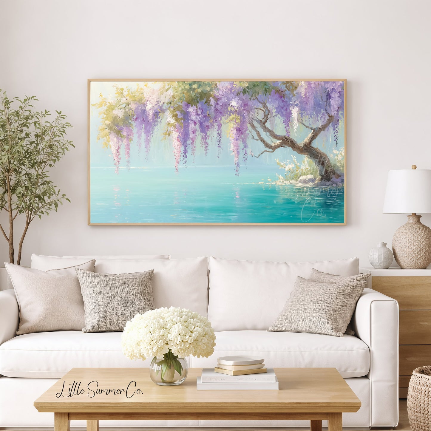 Wisteria Tree Frame TV Art displayed on a TV