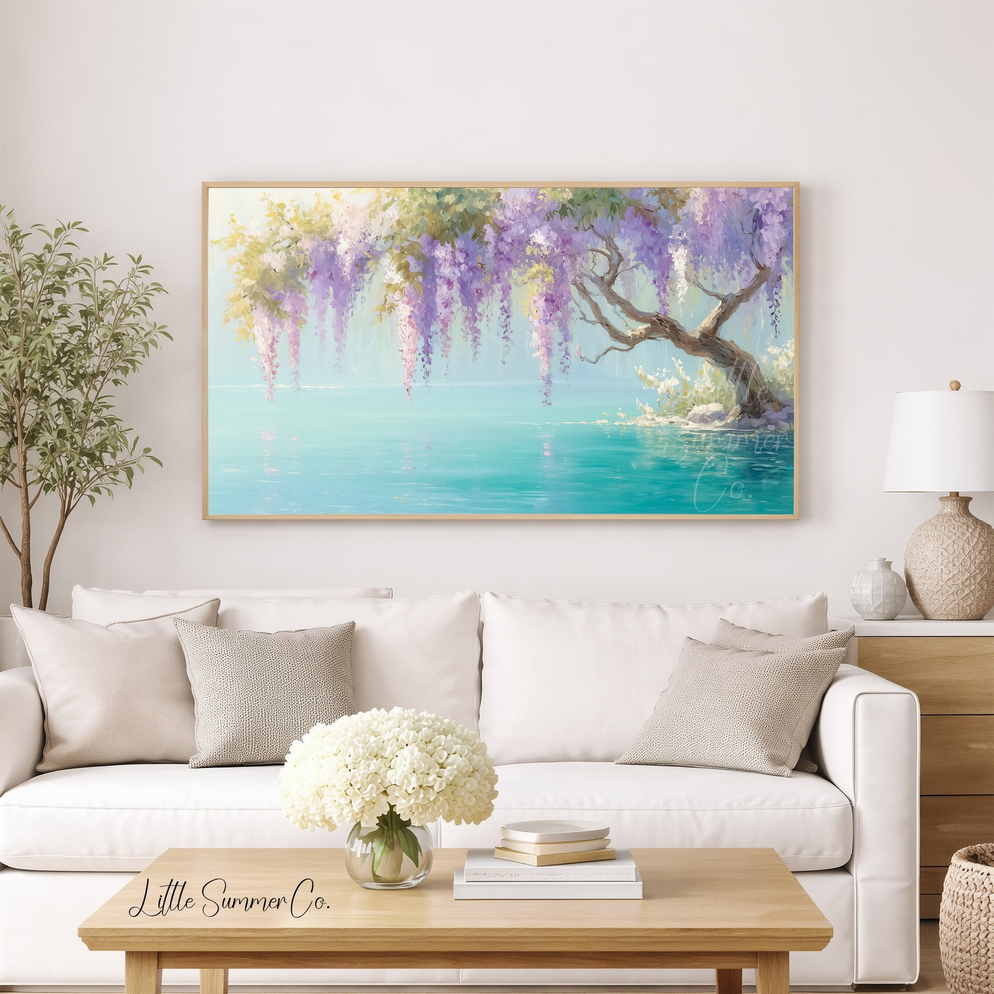 Wisteria Tree Frame TV Art displayed on a TV