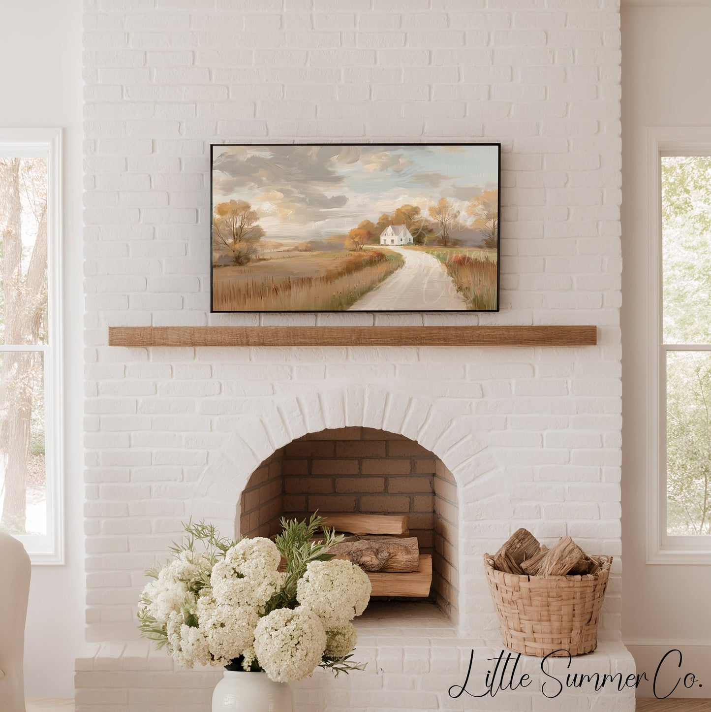 Country House Path Frame TV Art displayed on a TV