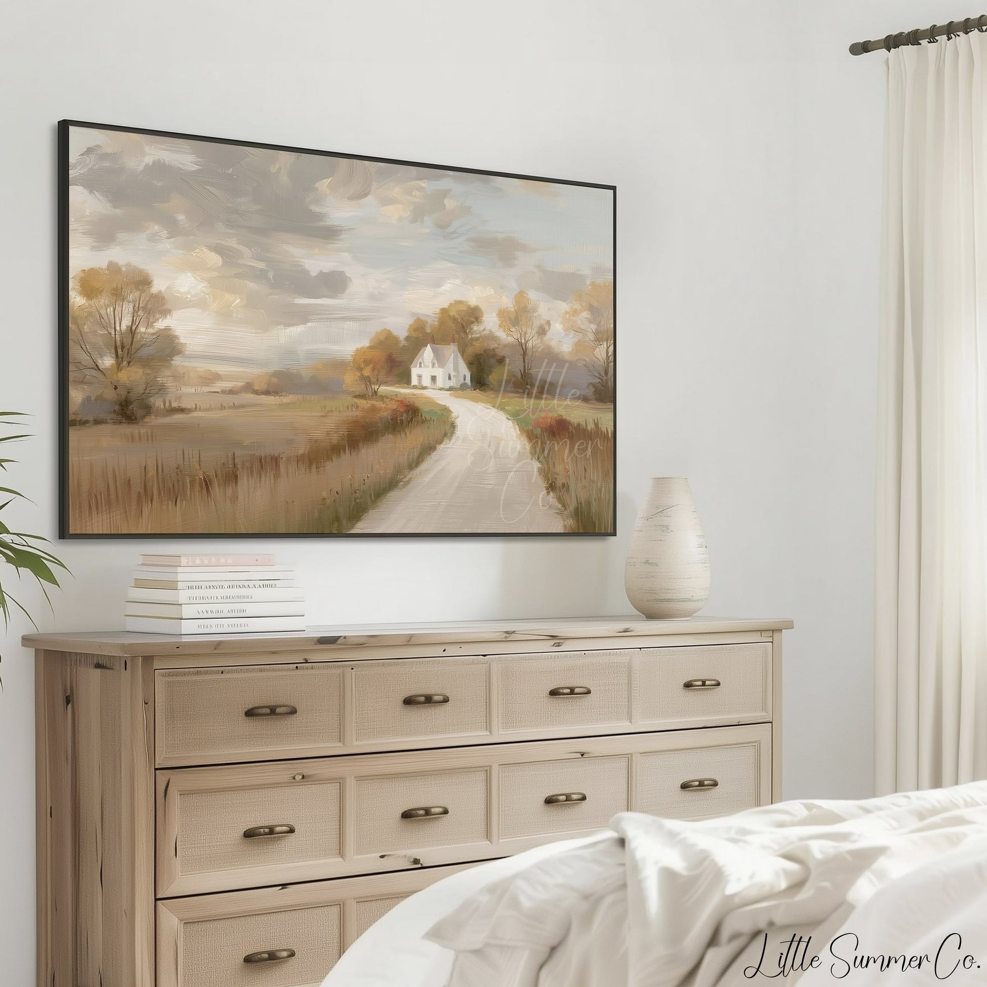 Country House Path Frame TV Art displayed on a TV