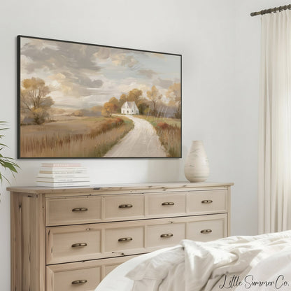Country House Path Frame TV Art displayed on a TV