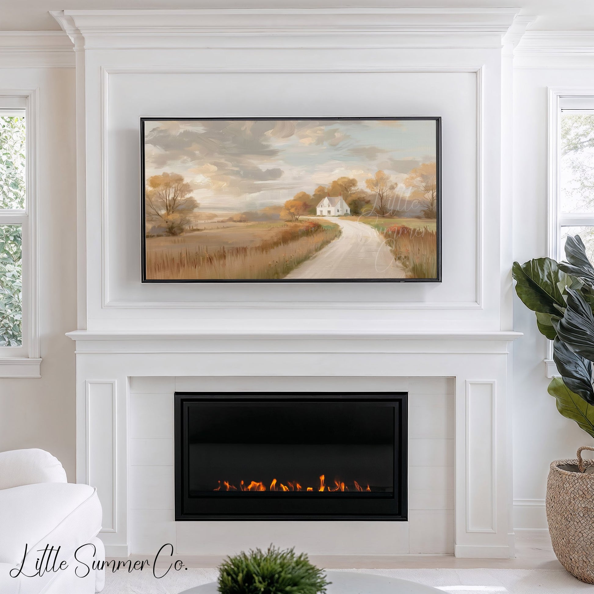 Country House Path Frame TV Art displayed on a TV