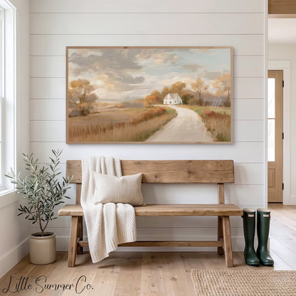 Country House Path Frame TV Art displayed on a TV