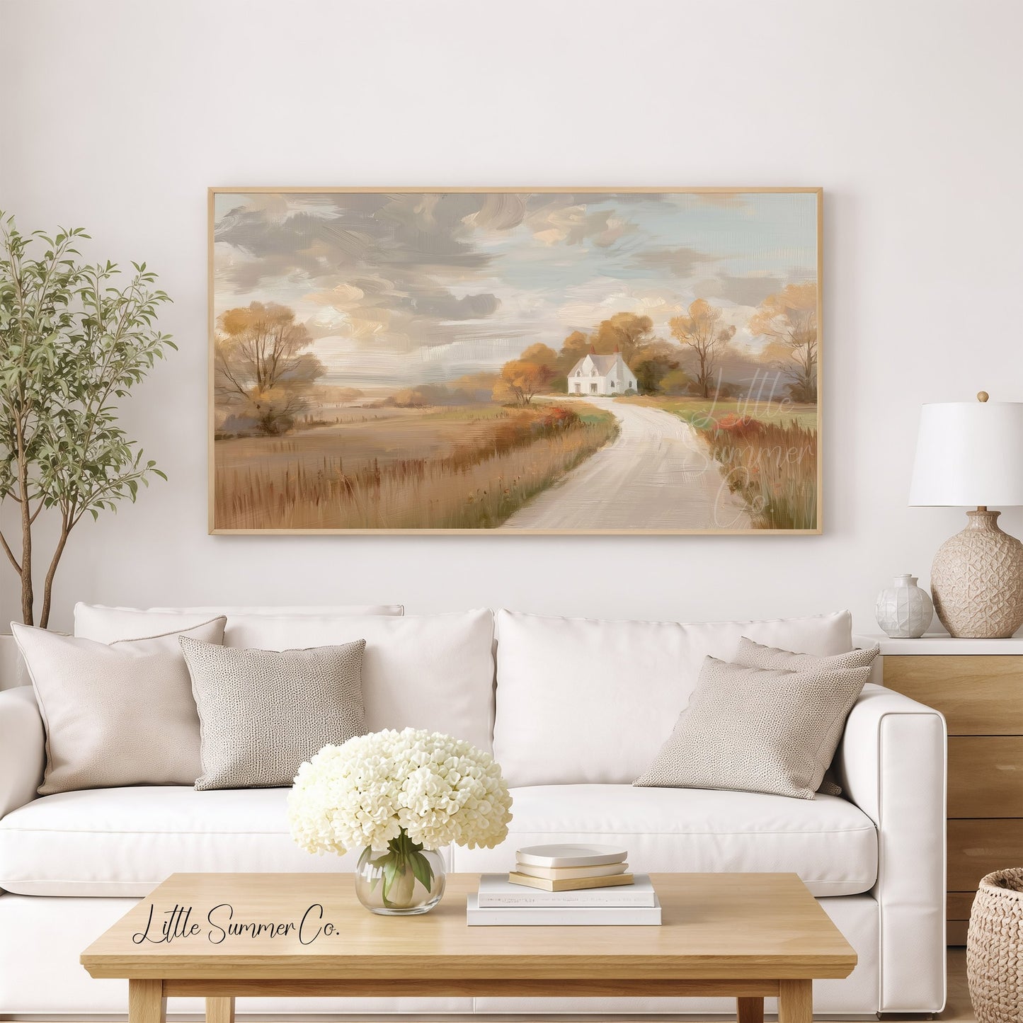 Country House Path Frame TV Art displayed on a TV
