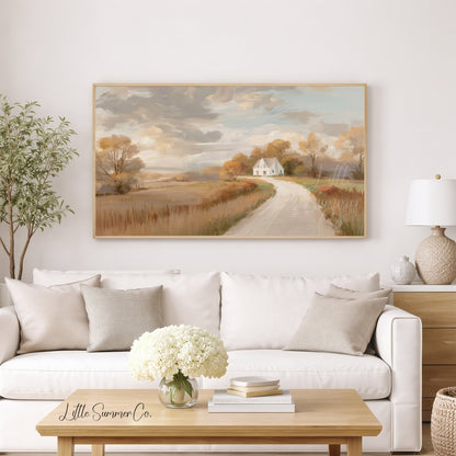 Country House Path Frame TV Art displayed on a TV