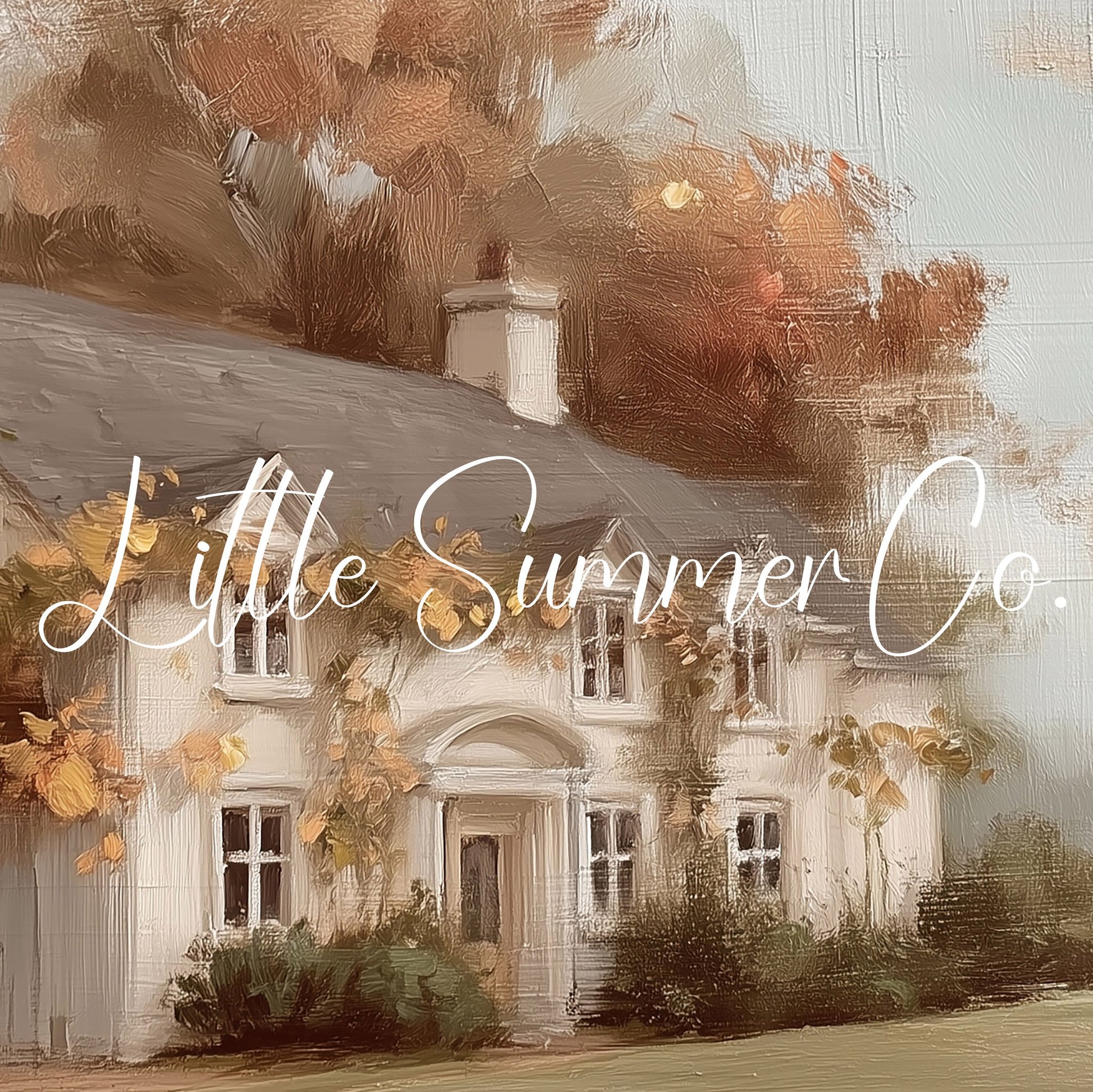 Autumn Country House Frame TV Art displayed on a TV
