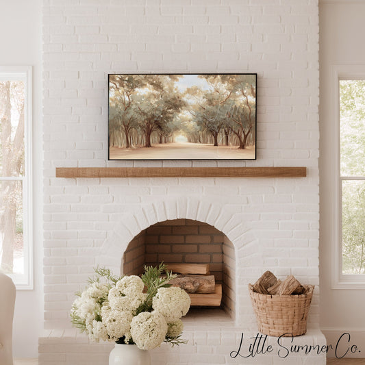 Tree Lined Lane Frame TV Art displayed on a TV