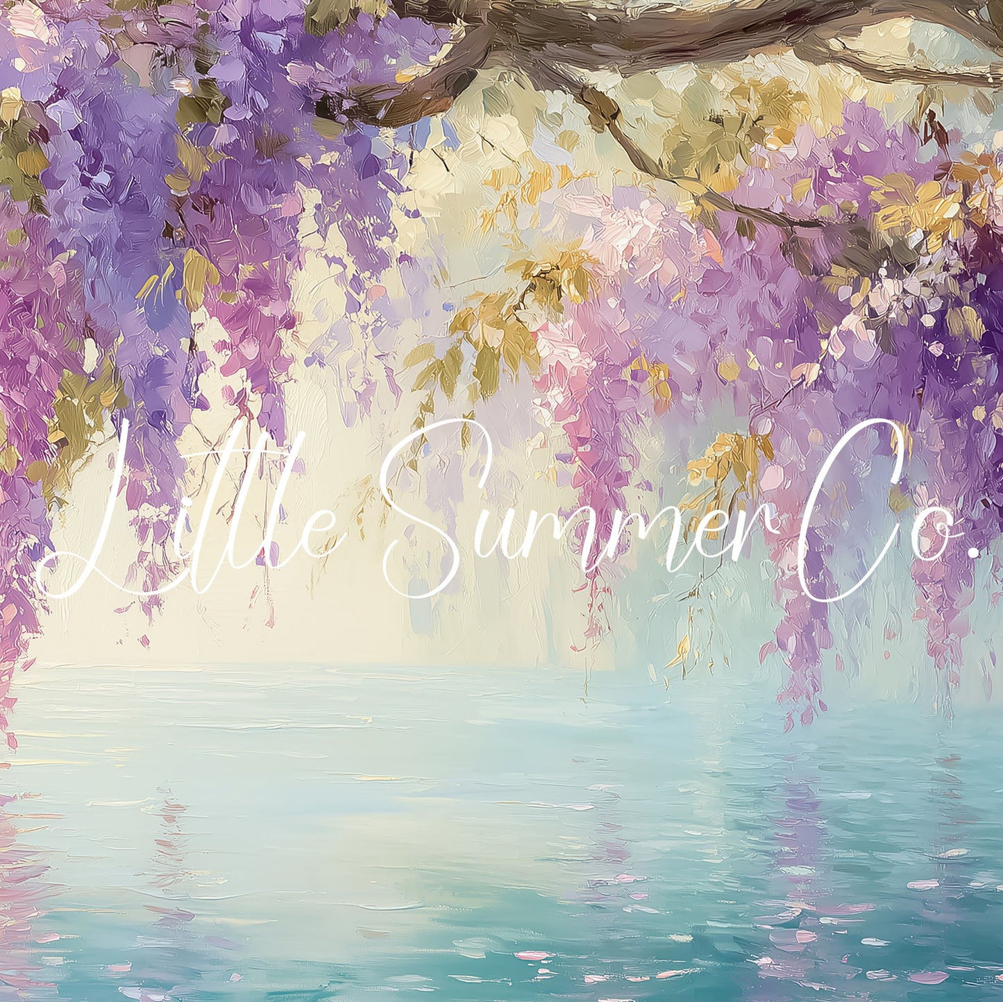 Wisteria Blossoms Frame TV Art displayed on a TV