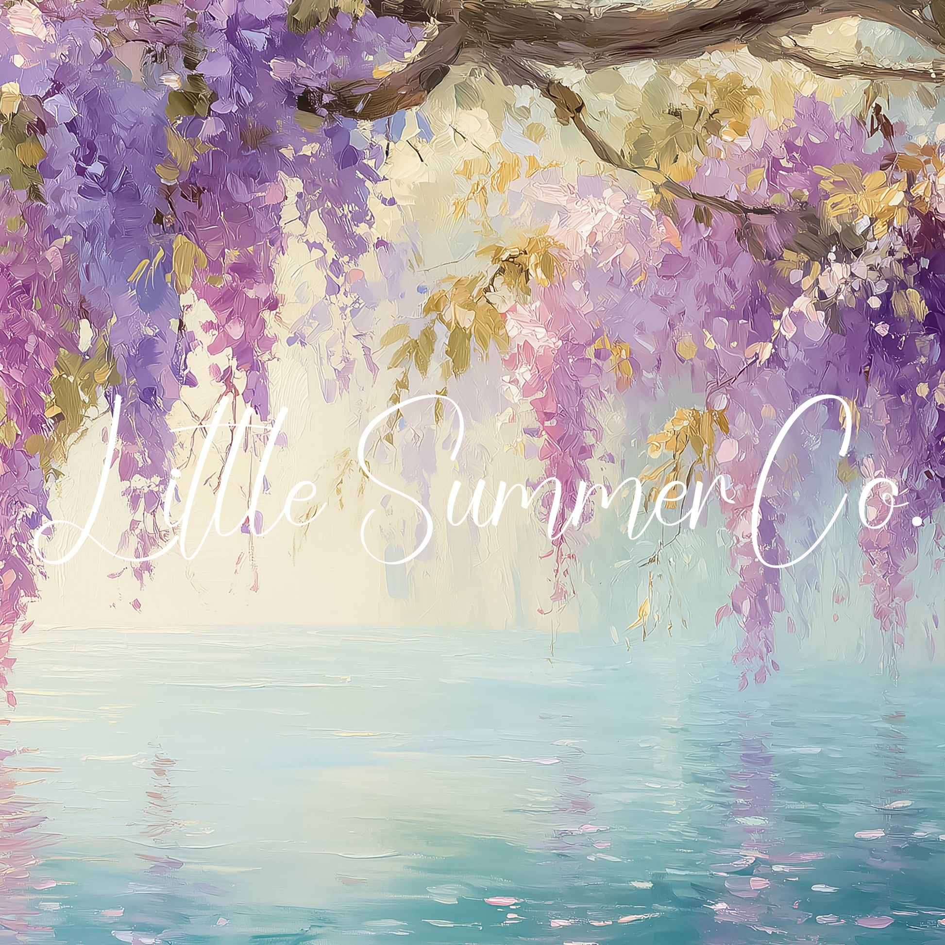 Wisteria Blossoms Frame TV Art displayed on a TV