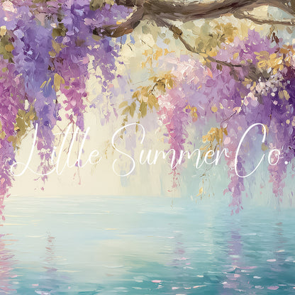 Wisteria Blossoms Frame TV Art displayed on a TV