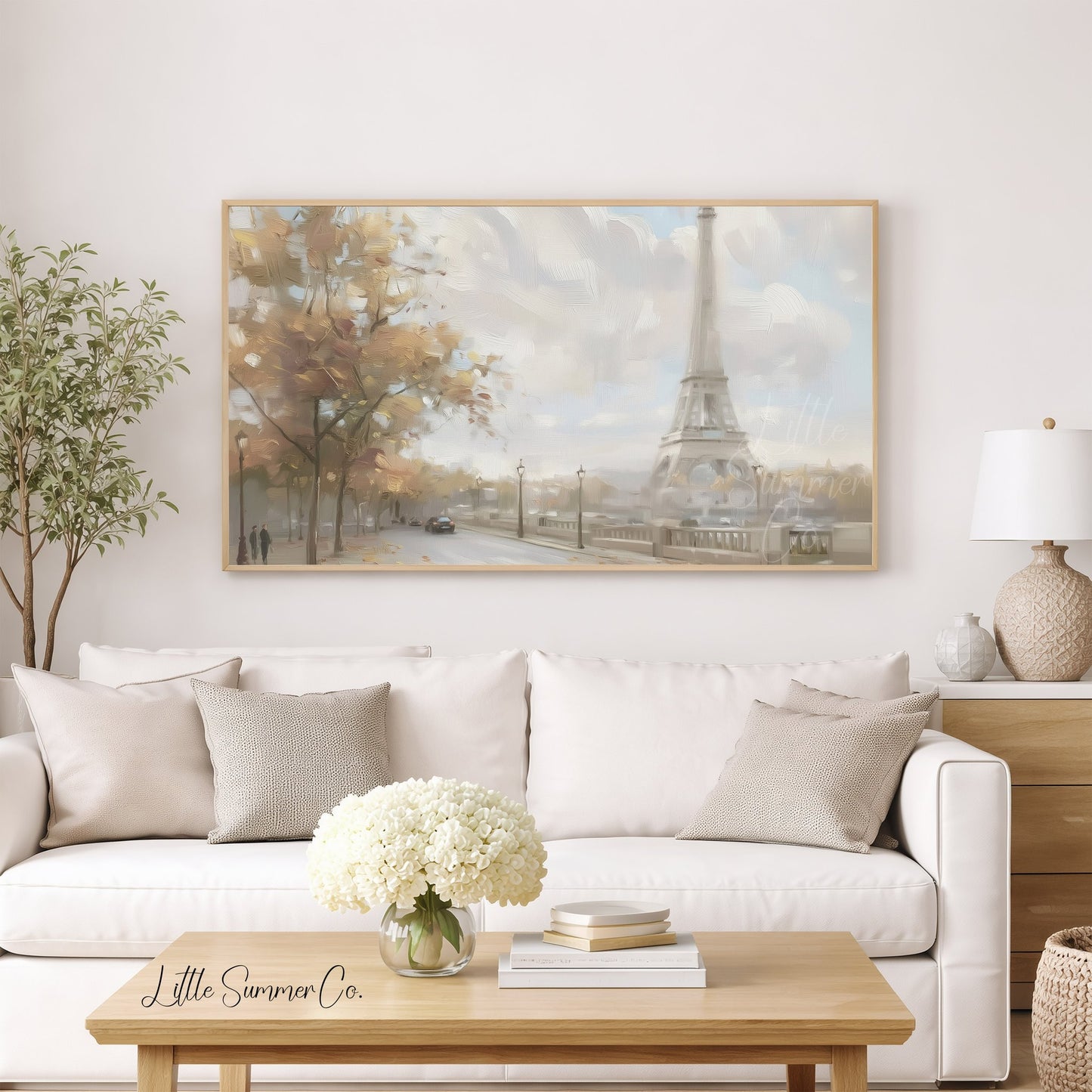 Eiffel Tower Street Frame TV Art displayed on a TV