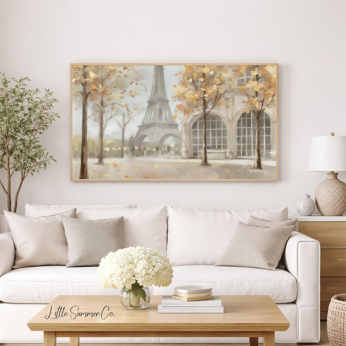 Paris Eiffel Tower Street Frame TV Art displayed on a TV