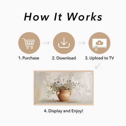 Branches In Vase Frame TV Art displayed on a TV