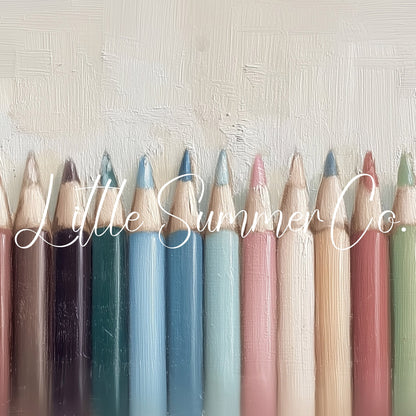 Colored Pencils Row Frame TV Art displayed on a TV