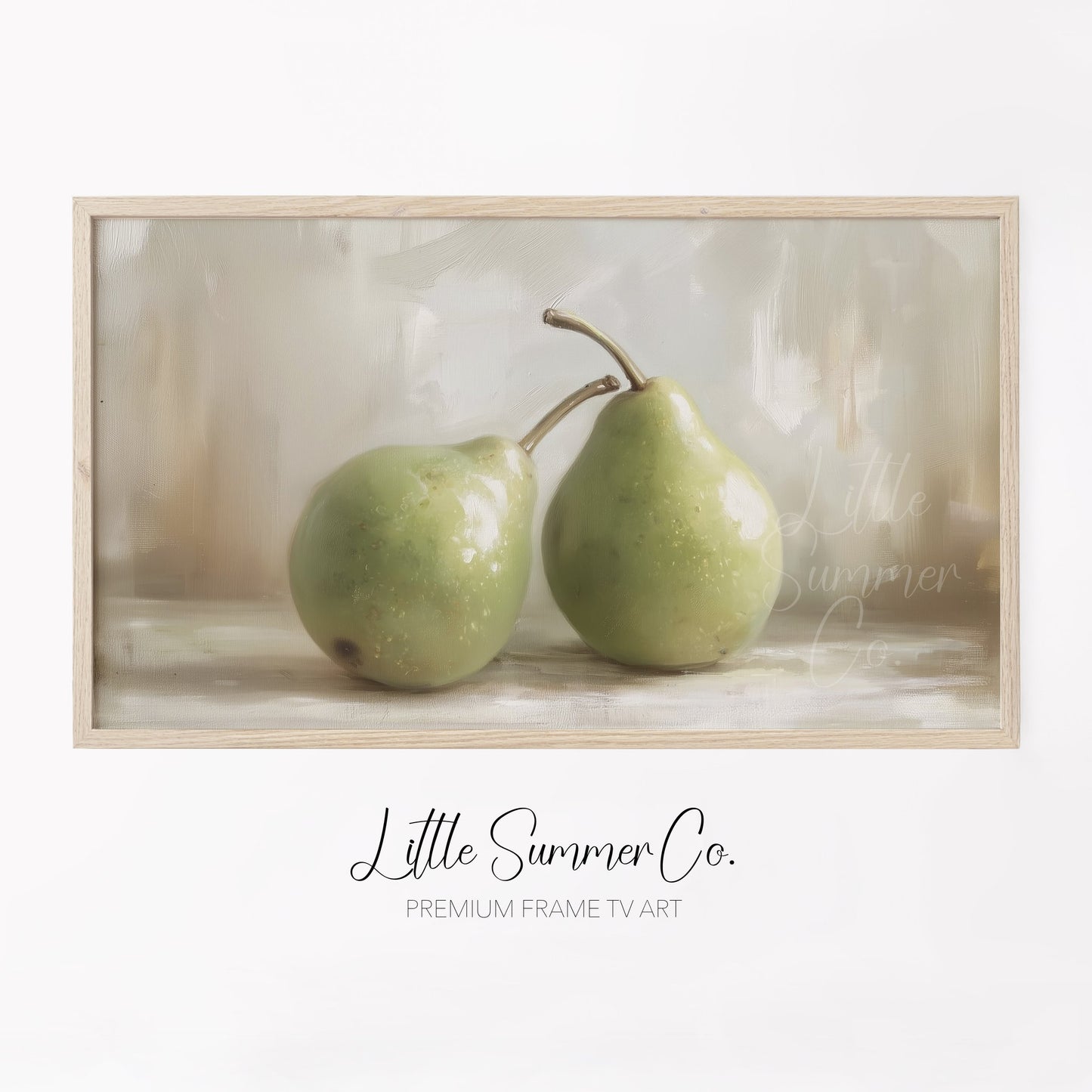 Green Pears Frame TV Art displayed on a TV